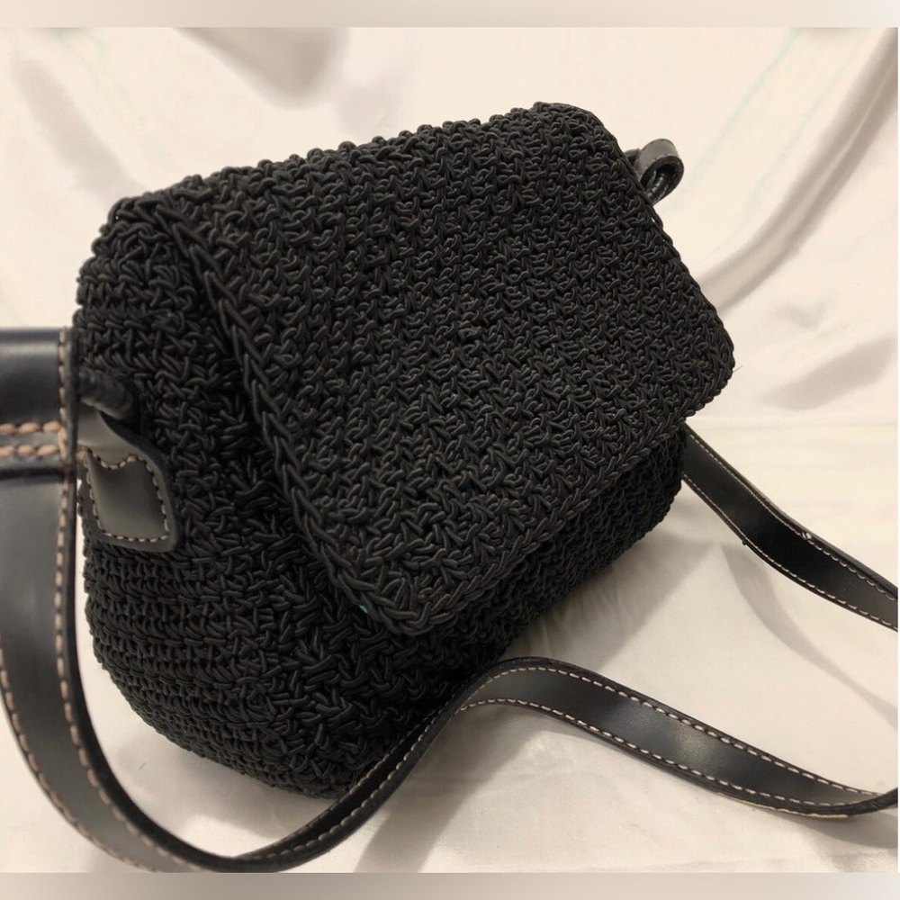 Liz Claiborne Black Woven Shoulder Bag